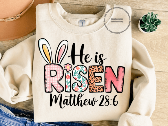 Christian Easter PNG: He Is Risen Bible T-Shirt Designs