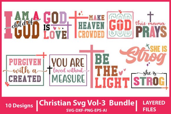 Christian SVG Vol-3 Bundle: T-Shirt Designs