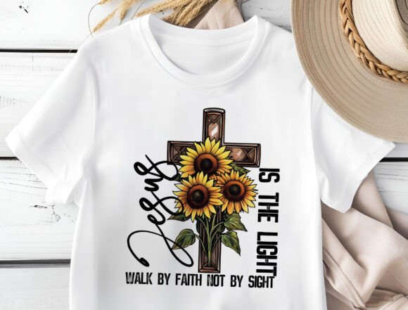 Jesus Is the Light PNG: Walk by Faith T-Shirt Designs