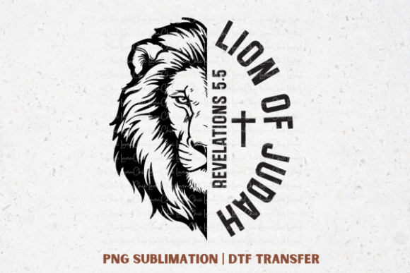 Lion of Judah Christian Design PNG for T-Shirt Designs