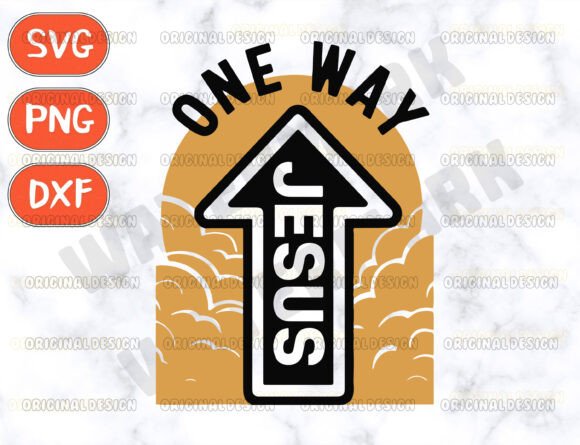 One Way Jesus SVG: T-Shirt Designs for Editorial Use