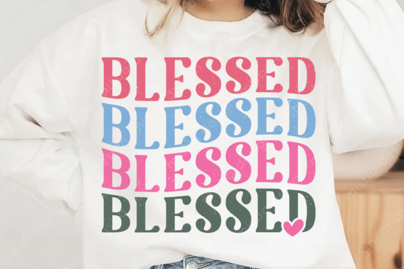 Retro Blessed SVG: Faith & Jesus T-Shirt Designs