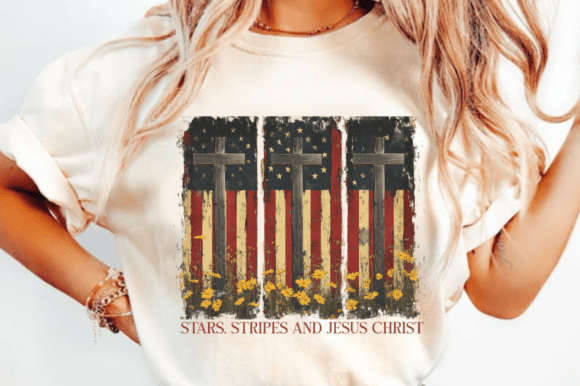 Stars and Stripes and Jesus Christ PNG