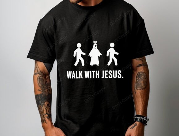 Walk with Jesus PNG: Christian Crosswalk T-Shirt Designs